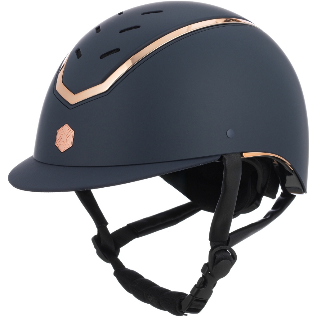 2024 Charles Owen Kylo Casque De équitation Standard Peak Riding Helmet KYLOC - Navy Matte / Rose Gold